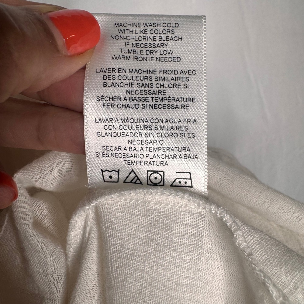 Velvet by Graham & Spencer 100% Cotton Embroidered Peasant Ivory Blouse Top Med - Picture 12 of 12